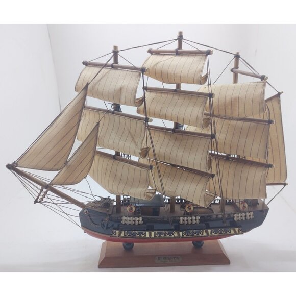 Bergantin Siglo XVIII Wooden Model Ship 18th Century Brigantine Nautical Decor - Picture 4 of 9
